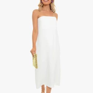 Tuckernuck Strapless Ivory Crepe Marin Dress Size Med. NWT!